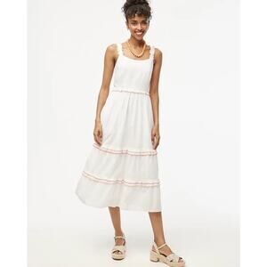 J Crew Scalloped Trim Sleeveless Flowy Midi Dress US Women's 10 New